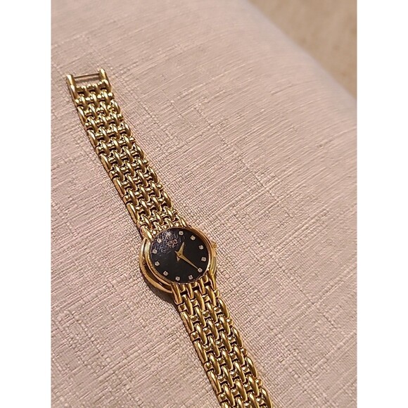 ESQ Gold Tone ladies, Link Quartz Watch W/Stones main image 6